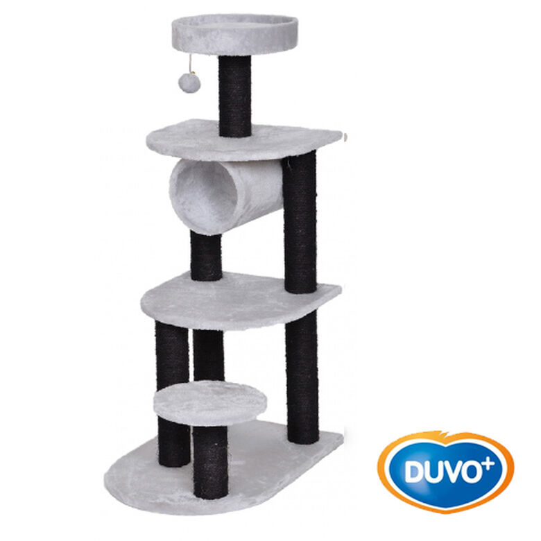 Duvo Adrien árbol rascador 3 plataformas gris y negro para gatos
