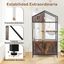 COSTWAY Árbol para Gatos con Cajón de Arena, Casa para Gatos con Poste Rascador, Cápsula Espacial, Bola Colgante, Ventilaciones, Condominio Multinivel para Gatos Interior Marrón Rústico, , large indicador imagen numero 3