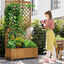Outsunny Arriate de Jardín con Enrejado Jardinera con Celosía Macetero con Soporte para Trepadora Cultivos Plantas Flores para Exterior Patio Terraza Balcón 90x45x180 cm Natural, , large indicador imagen numero 2