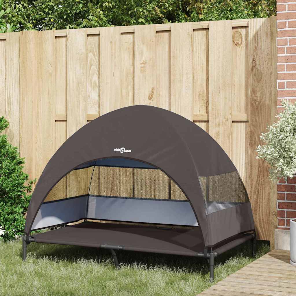 vidaXL Cama Elevada para Perros Marr&oacute;n 127 x 81 x 108 cm Tela y acero, , large Imagen numero 3