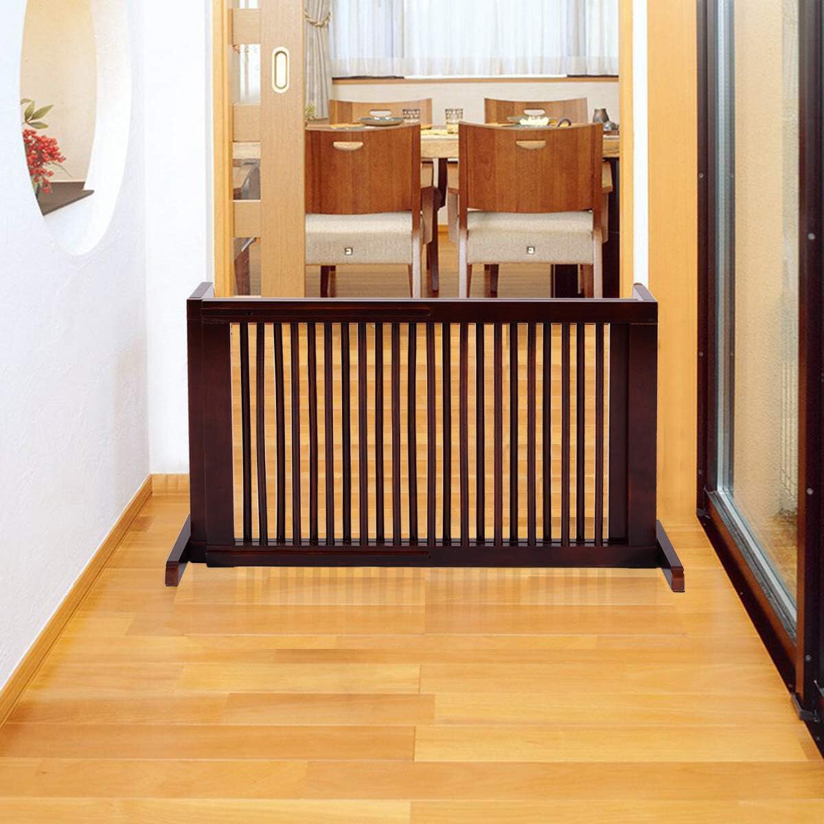 Costway Barrera de Seguridad Extensible Madera para perros thumbnail