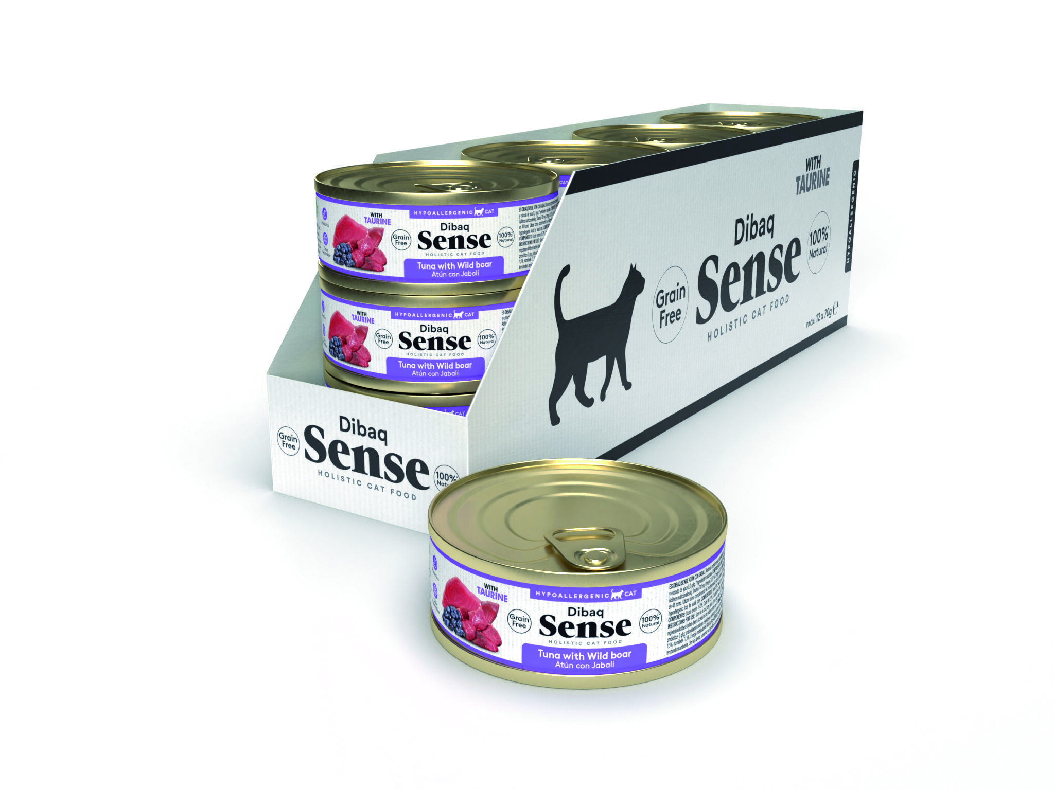 Dibaq Sense Cat At&uacute;n y Jabal&iacute; con ar&aacute;ndanos (12uds x 70g), , large Imagen numero 1
