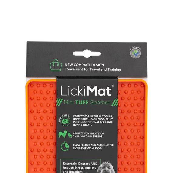 Comedero LickiMat Mini Tuff Soother Naranja para perro, , large Imagen numero 1