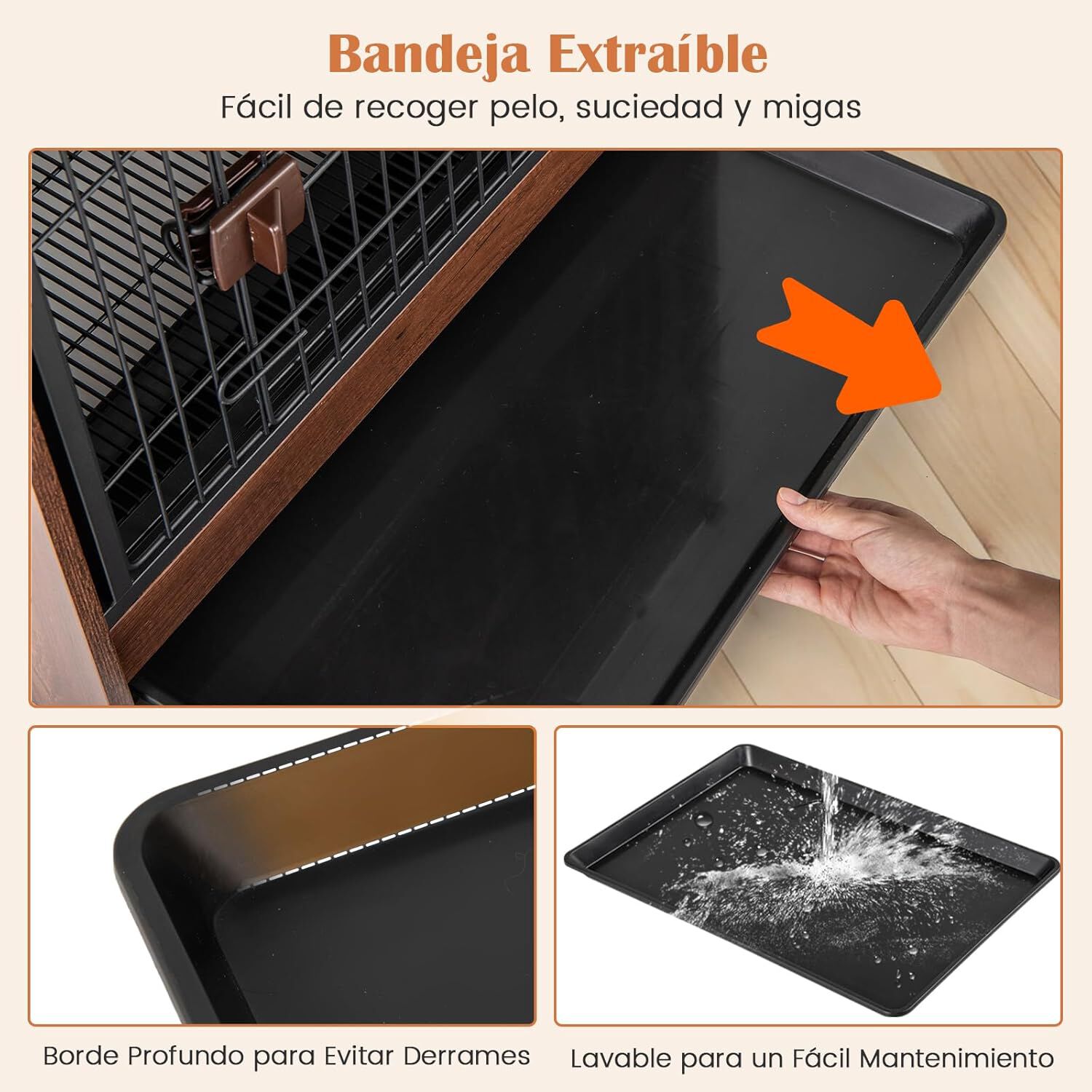 COSTWAY Jaulas Diseño 2 en 1 con Bandeja Extraíble para Perros thumbnail