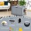 COSTWAY Casita para Gatos, Arenero para Gatos, Casita para Mascotas, Casa para Gatos, Recinto con Hoyo para Gatos, Caja para Animales con Estructura de Madera Resistente (Gris), , large indicador imagen numero 4