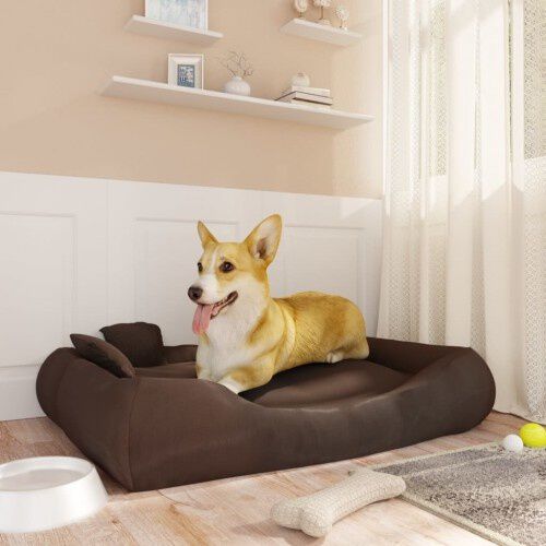 Vidaxl cama rectangular acolchada marr&oacute;n para mascotas, , large Imagen numero 3