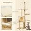 Pawhut árbol rascador beige con nidos y plataforma para gatos, , large indicador imagen numero 5