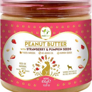 Pawfect Mantequilla de maní: semillas de fresa y calabaza