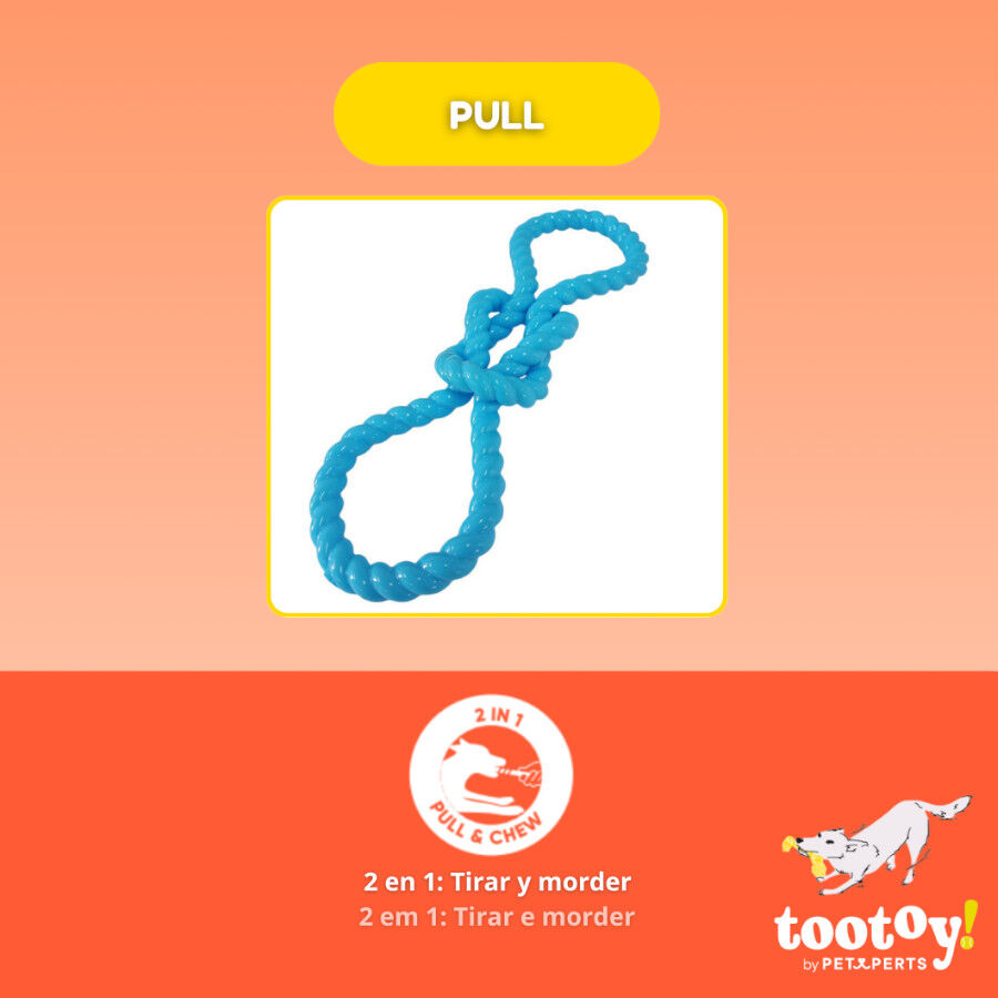 Tootoy! Mordedor Rubber Seaknot de Goma Azul para perros, , large Imagen numero 4