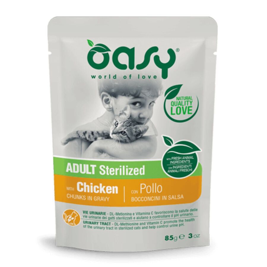 OASY GATO TROZOS SALSA ADULT ESTER. POLLO 85G, , large Imagen numero 1