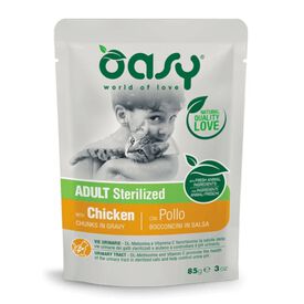Oasy Pollo en trozos en salsa c&oacute;mida h&uacute;meda para gato adulto esterilizado