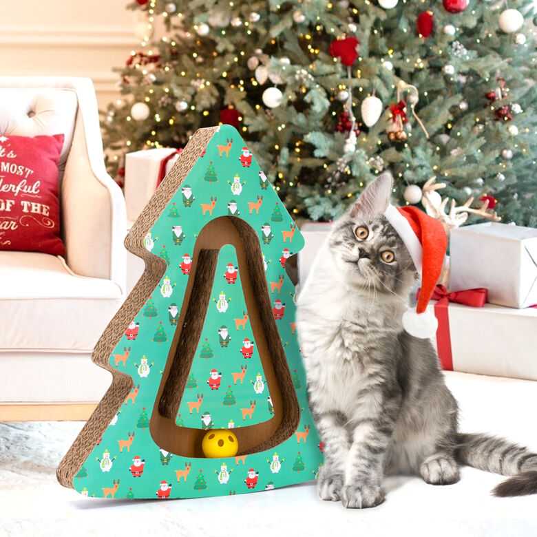 Nobleza Rascador cartón con bola de camapana para gatos thumbnail