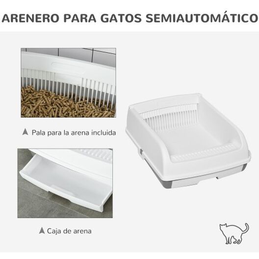 Arenero semiautomático con botón color Blanco, , large image number null