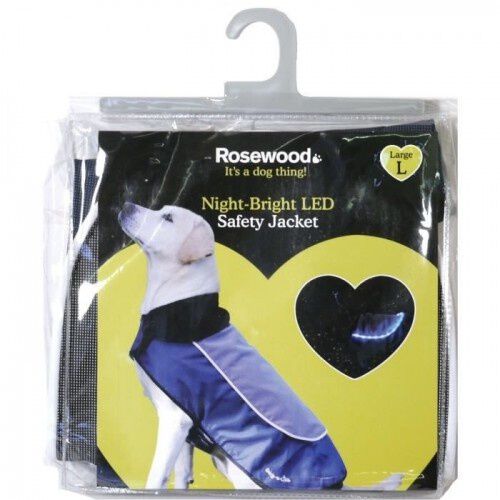 Rosewood Chaqueta con Luz LED Azul y Negra para perros, , large Imagen numero 1