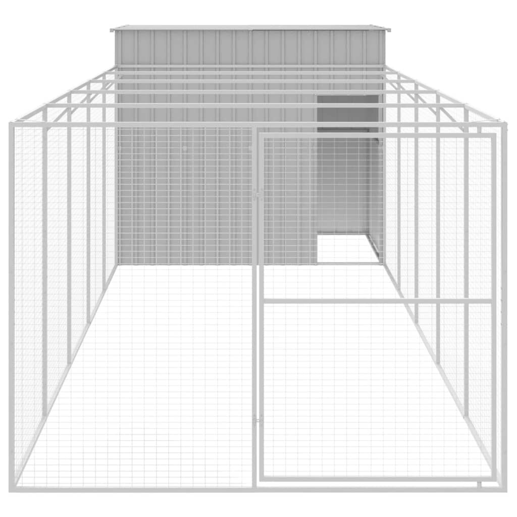 vidaXL Caseta perros corral acero galvanizado gris claro 214x865x181cm, , large Imagen numero 23