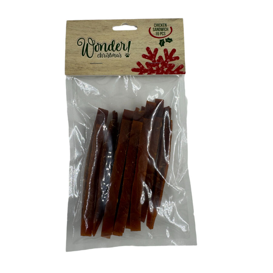 10 barritas Wonder Christmas Tiras Sandwich de Pollo para perros, , large Imagen numero 1