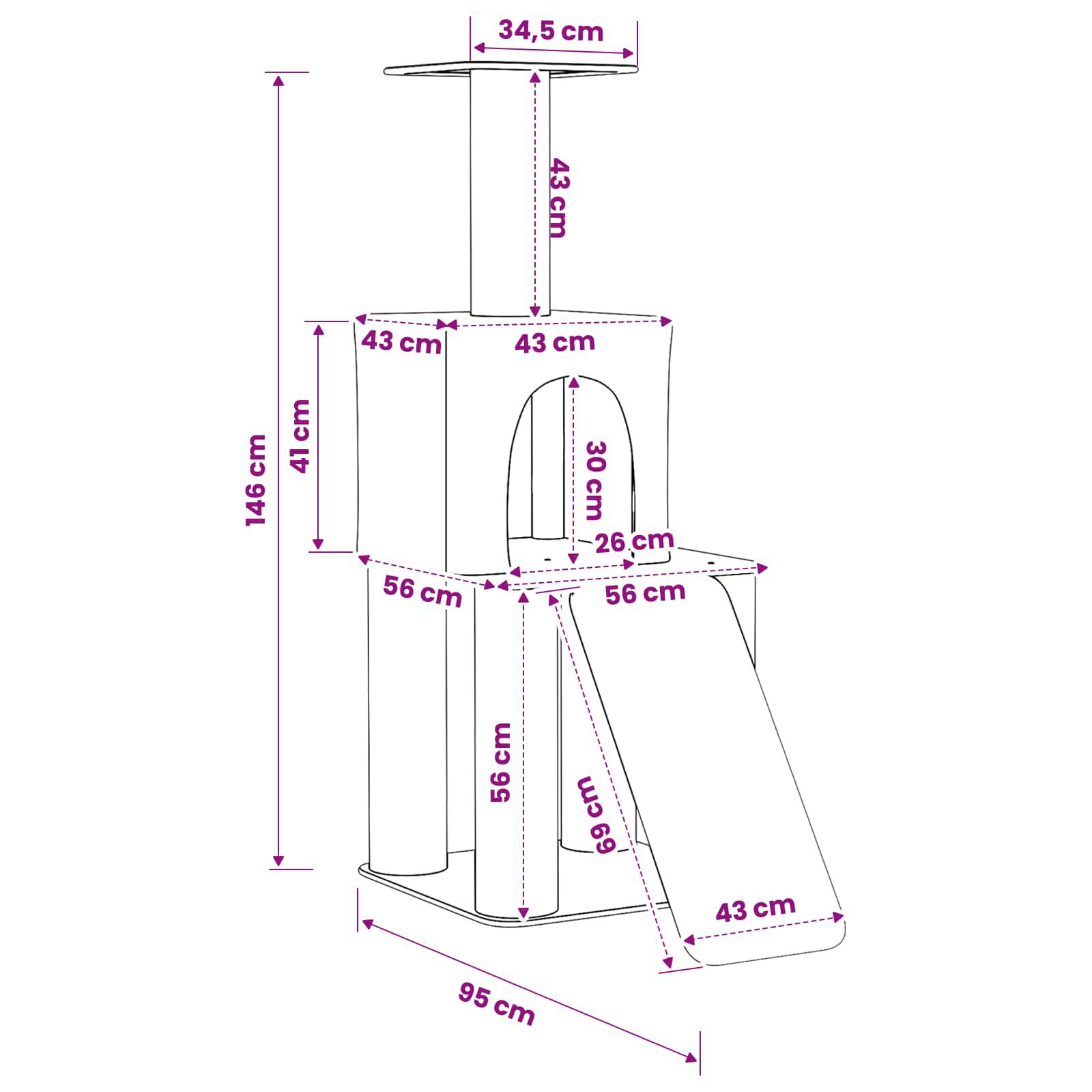 vidaXL &Aacute;rbol para gatos con postes de sisal &Aacute;rbol rascador Torre Gatos, , large Imagen numero 4