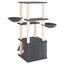 vidaXL Rascador para gatos con postes de sisal gris oscuro 133 cm, , large indicador imagen numero 4