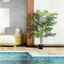 Outsunny Planta Artificial Palmera 150 cm Árbol Artificial con Maceta y Musgo para Decoración Interior y Exterior Salón Oficina Balcón Ø18x150 cm Verde, , large indicador imagen numero 4
