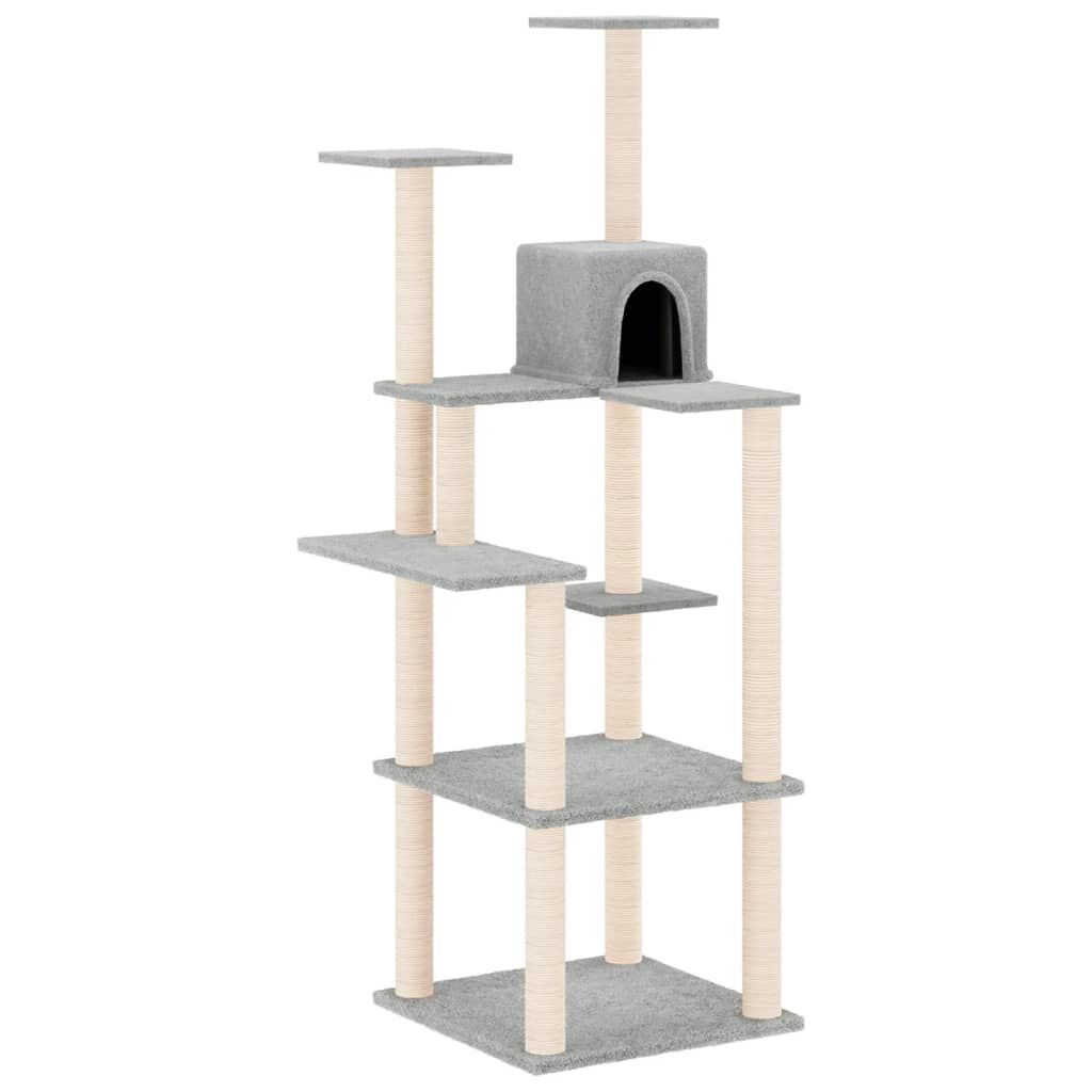 VidaXL Árbol Rascador mediano gris claro para gatos