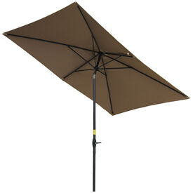 Outsunny Sombrilla De Jardín Café De Aluminio Inclinable 