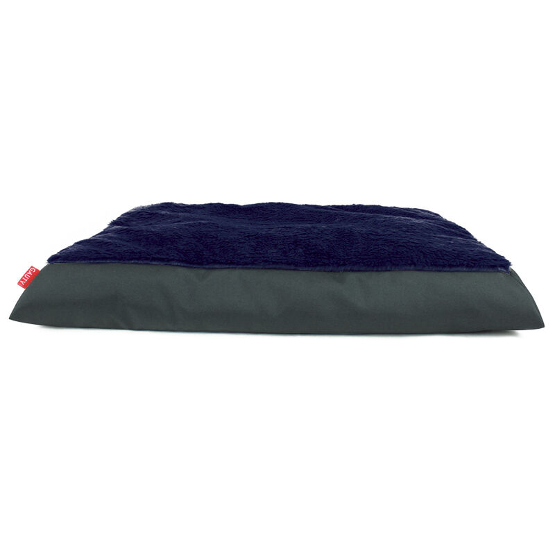 Gauty Cama Redonda para Perros y Gatos  Tela Impermeable y pelo - Gris y azul oscuro, , large Imagen numero 1