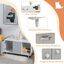 COSTWAY 3 en 1 Casa para Gatos con Rascador Extraíble, Mesa de Centro Auxiliar de Madera, Cueva para Gatos con 2 Puertas, Mueble Arenero de 90 x 50 x 50 cm (Gris), , large indicador imagen numero 2