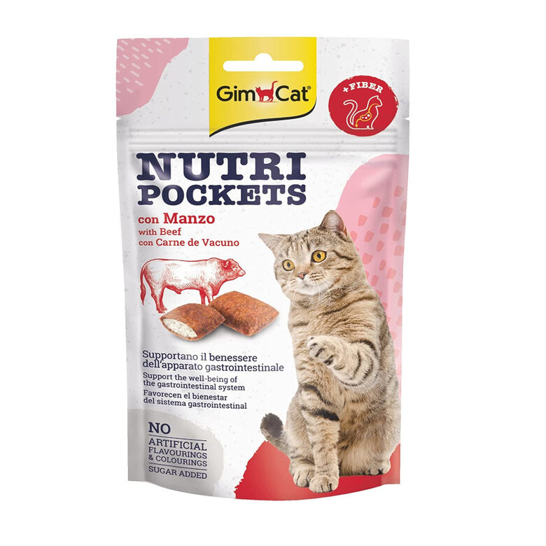 GimCat Bocaditos Nutri Pockets Buey para gatos, , large image number null