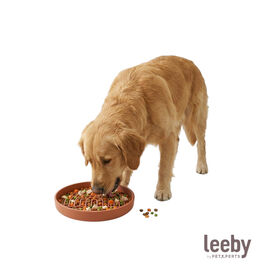 Leeby Comedero Antivoracidad Naranja para perros