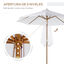 Outsunny Sombrilla Parasol de Madera Grande Ø300x250cm para Exterior Jardín Patio Altura Ajustable en 3 Niveles Desmontable Portátil Fácil de Guardar y Transportar Color Marfil, , large indicador imagen numero 4