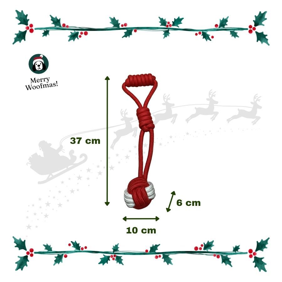 Wonder Christmas Pelota con Cuerda Juguete para perros, , large Imagen numero 3