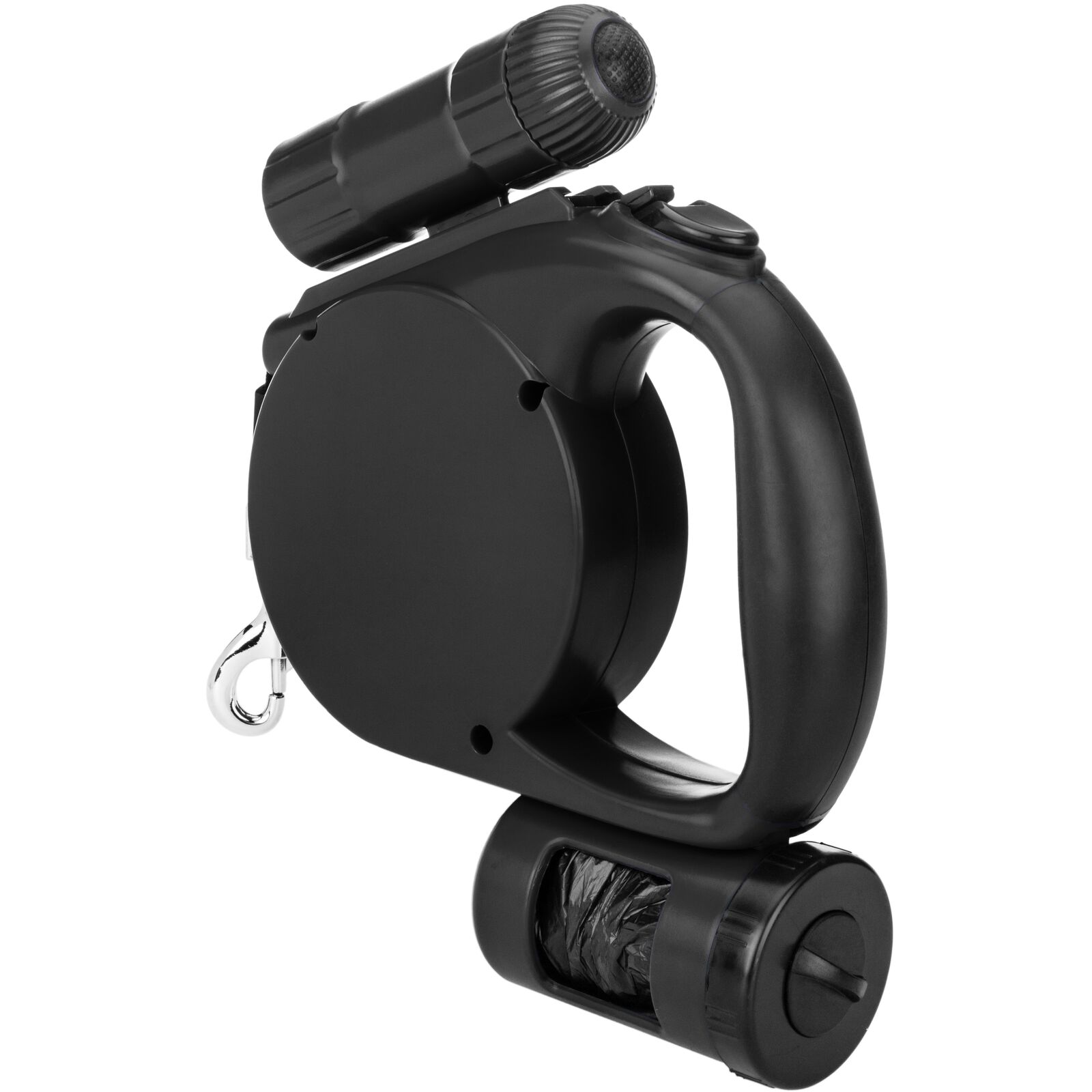Correa extensible para mascotas color negro con dispensador de bolsas, , large Imagen numero 4