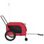 vidaXL Remolque de bicicleta para perros hierro tela Oxford rojo negro, , large indicador imagen numero 4