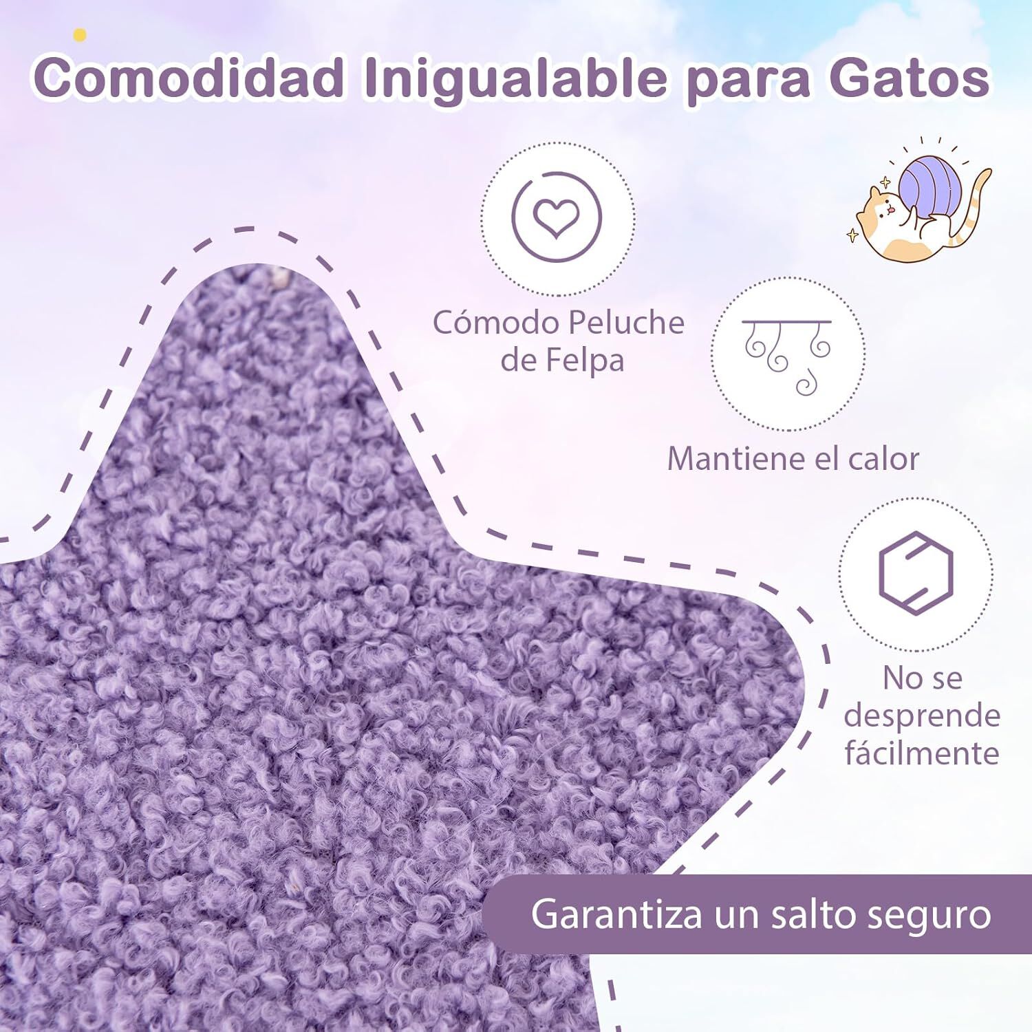 COSTWAY &Aacute;rbol para Gatos de 140cm, Rascador para Gatos con Postes Rascadores de Sisal, Condo Espacioso, Hamaca Giratoria, Zonas de Juego y Juguetes Colgantes, Centro de Actividades para Gatos, , large Imagen numero 5