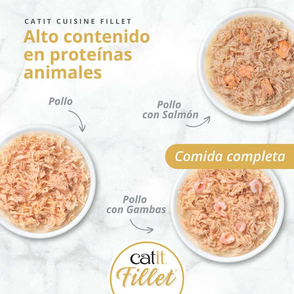 Catit Cuisine Fillet Pollo Pack Variado, 12x75g, , large Imagen numero 2