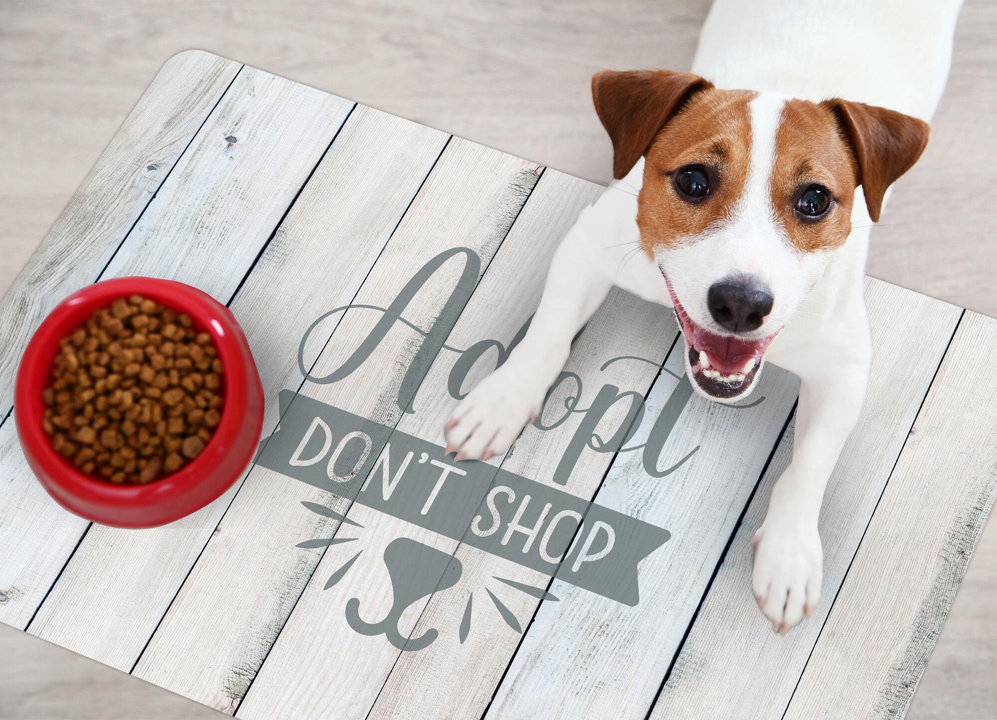 VINILIKO, alfombra de vinilo mascotas, Adopta, no compres 48x75 cm, , large Imagen numero 3