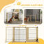 PawHut Barrera para Perros de Madera Valla para Mascotas Extensible de 2 Paneles con Patas de Apoyo Triangulares para Puerta Pasillo Escalera 112-159x44x70 cm Natural, , large indicador imagen numero 5