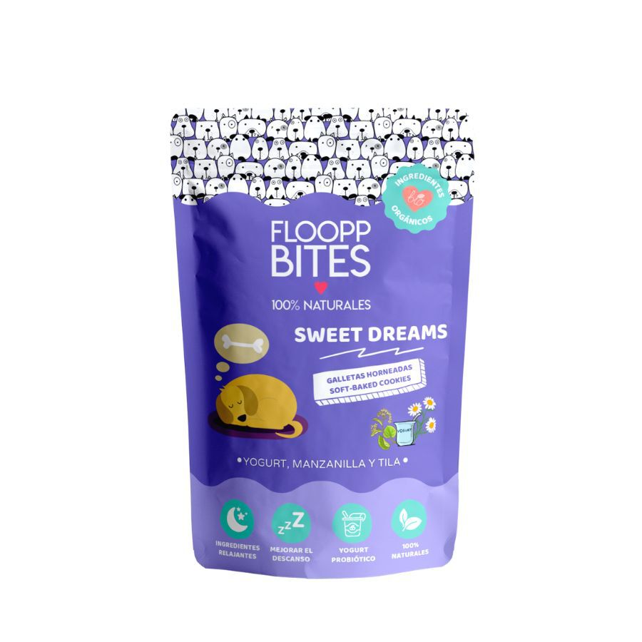 Galletas FlooppBITES Sweet Dreams para perros sabor Yogurt, Manzanilla y Tila, , large Imagen numero 1