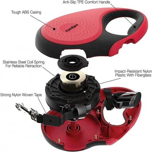 Edipets correa extensible roja 25 kg para perros, , large Imagen numero 4