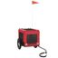 vidaXL Remolque de bicicleta para perros hierro tela Oxford rojo negro, , large indicador imagen numero 1