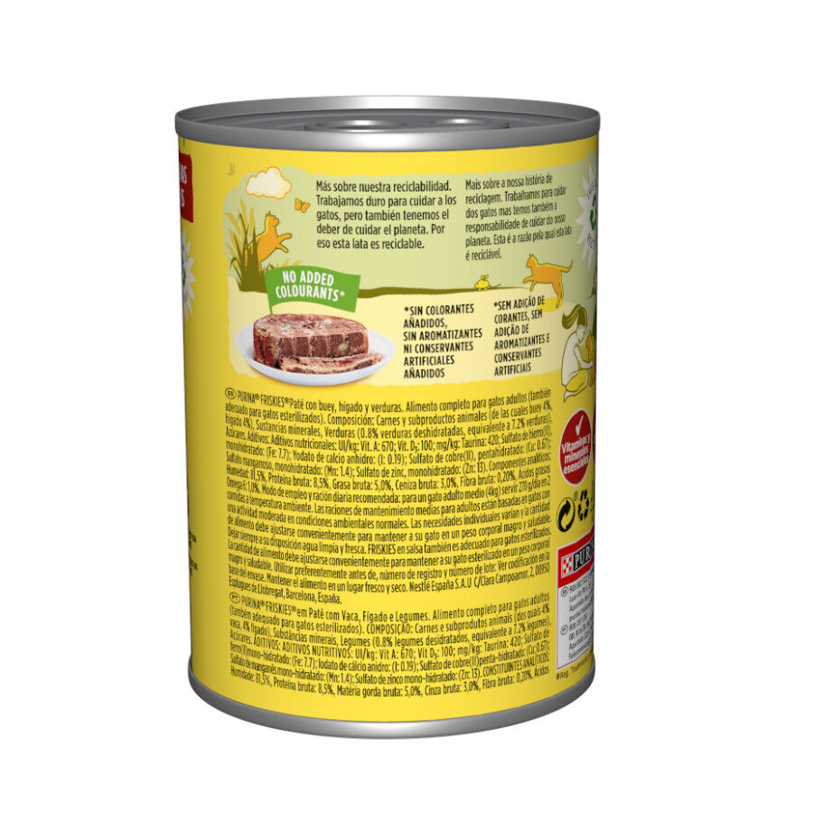 400 g Friskies Adult Buey e h&iacute;gado en Pat&eacute; lata para gatos, , large Imagen numero 3