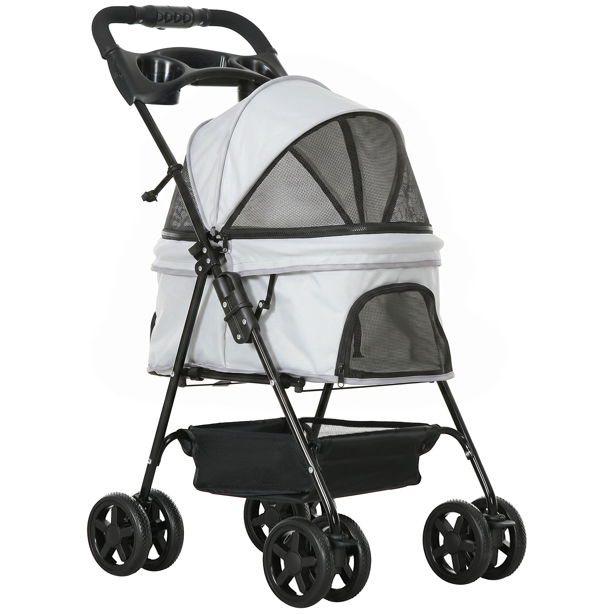PawHut Cochecito para Mascota Gris Claro, , large Imagen numero 1