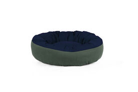 Gauty Cama Redonda  Tela de sarga  Verde y azul oscuro para Perros y Gatos