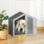 PawHut caseta de madera gris para perros pequeños y medianos, , large indicador imagen numero 2