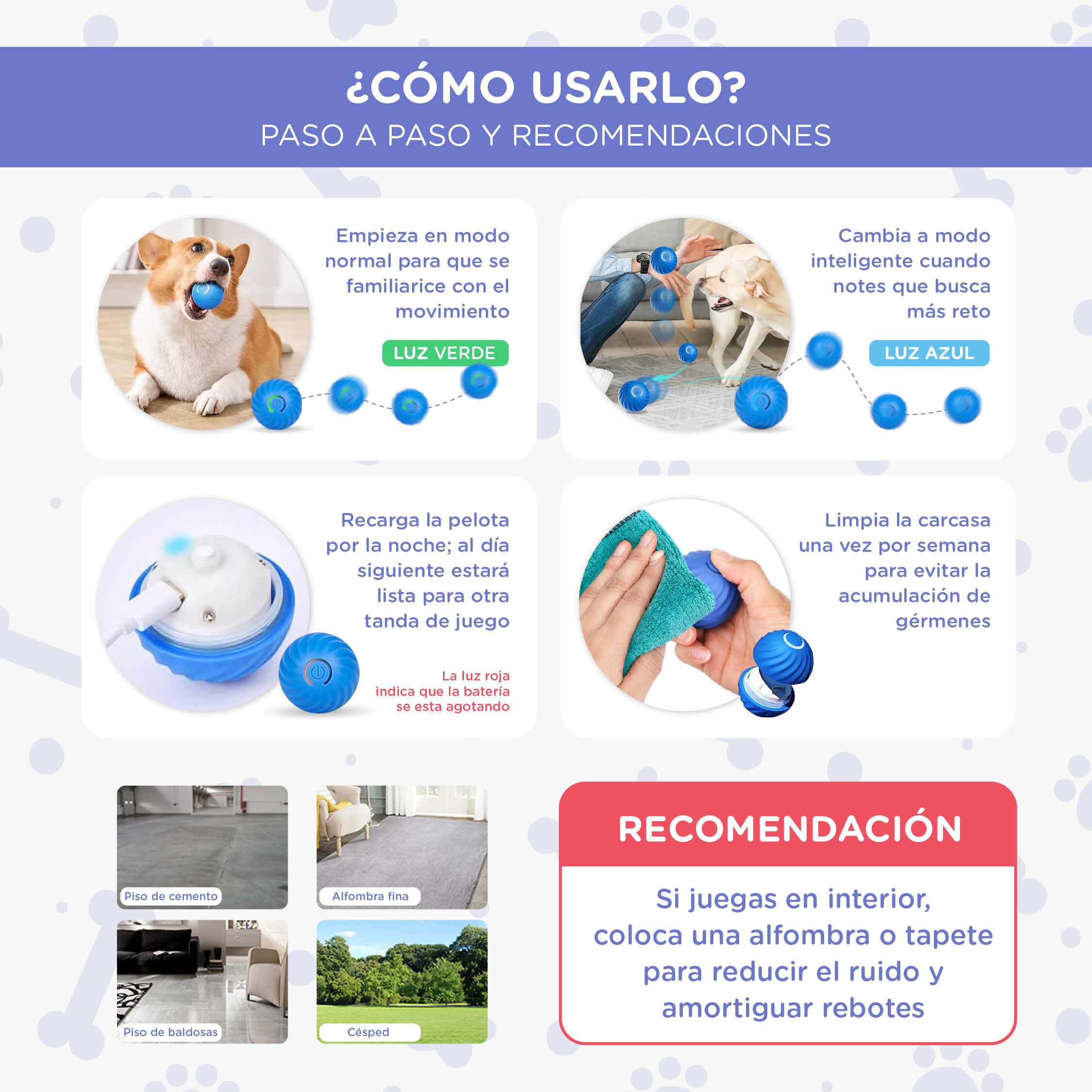 Pelota Interactiva Inteligente con Luces LED para Perros &ndash; TheKingPet, , large Imagen numero 5