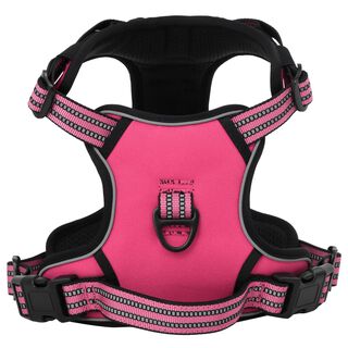 VidaXL Arnés con bandas reflectantes ajustables rosa para perros