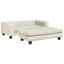 vidaXL Cama para perros con extensión terciopelo crema 100x50x30 cm, , large indicador imagen numero 1