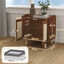 PawHut Mueble Arenero para Gatos Caja de Arena para Gatos Mesa Auxiliar con Puertas con Esteras de Sisal Patas de Madera para Salón Dormitorio 55x43x59,6 cm Marrón, , large indicador imagen numero 3