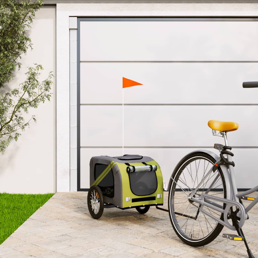vidaXL Remolque de Bicicleta Mascotas Carrito para Bici Hierro Tela Oxford, , large Imagen numero 2