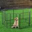 COSTWAY Parque de Metal Plegable para Perro Animales Barrera de Seguridad con Puerta y Cerradura para Cachorros de Jardín Interior Exterior, , large indicador imagen numero 5